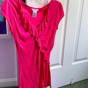 Pink ruffle blouse